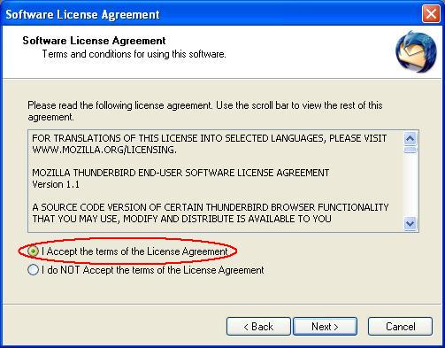 Thunderbird License Agreement