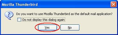 Thunderbird Default E-mail Client Confirmation Screen